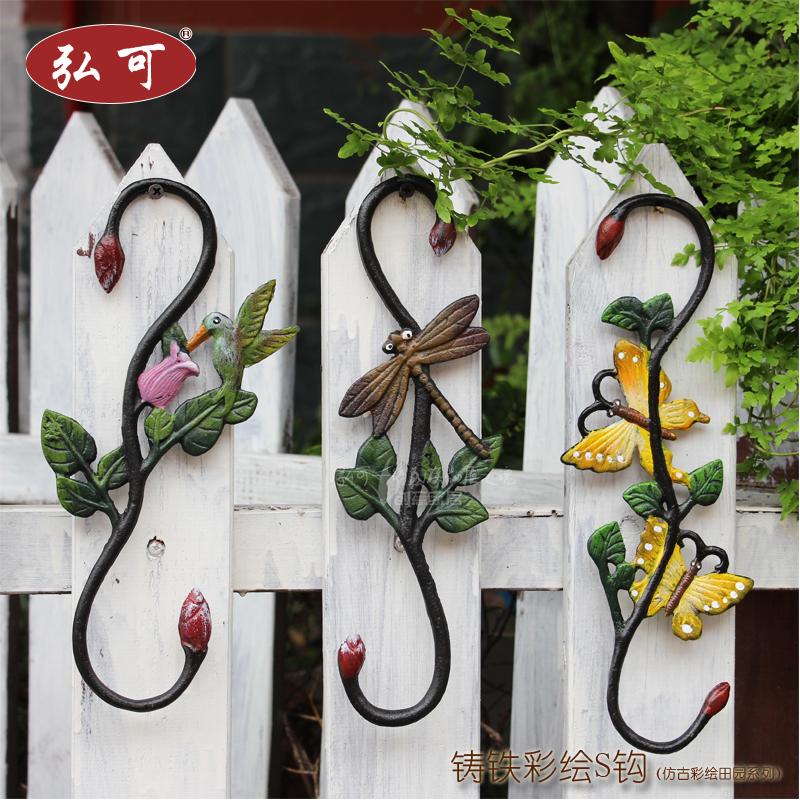 中式庭院田园门口免打孔装饰挂钩D墙上壁挂创意衣架吊兰无痕钉子