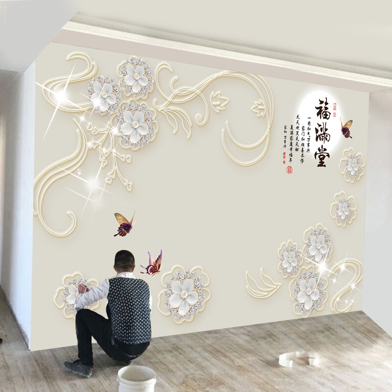 8D电视背景墙纸大气5D立体简约现E代壁纸客厅影视墙布装饰无缝壁