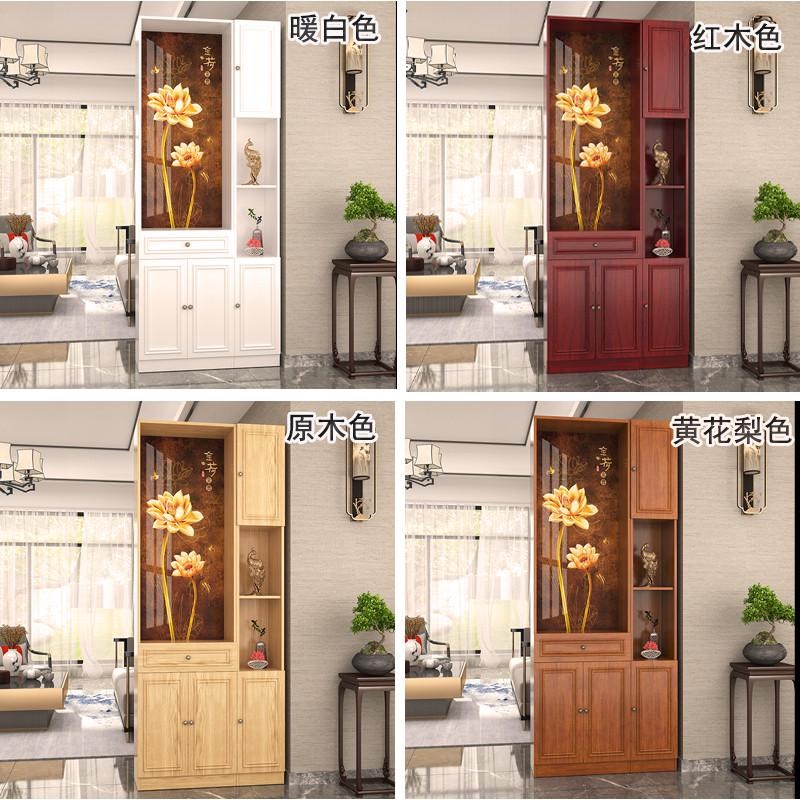 正对大门屏风隔断柜实木现代简约进门入户客厅置物V架新中式玄关