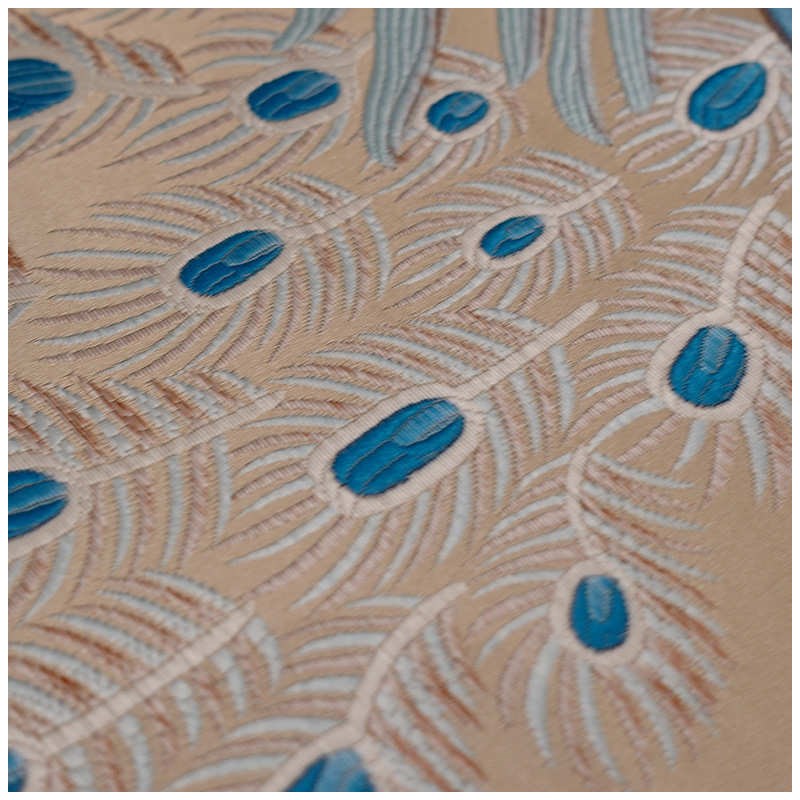 新中式孔雀高精密提花p面料窗帘抱枕桌旗红木家具酒店床上用品面