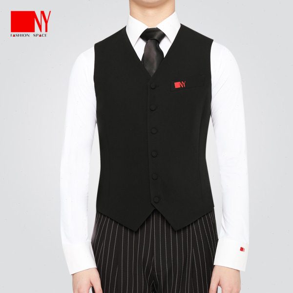 纳艺摩登舞马甲男式舞服男华尔兹探戈标准舞表演服男士摩登舞马甲