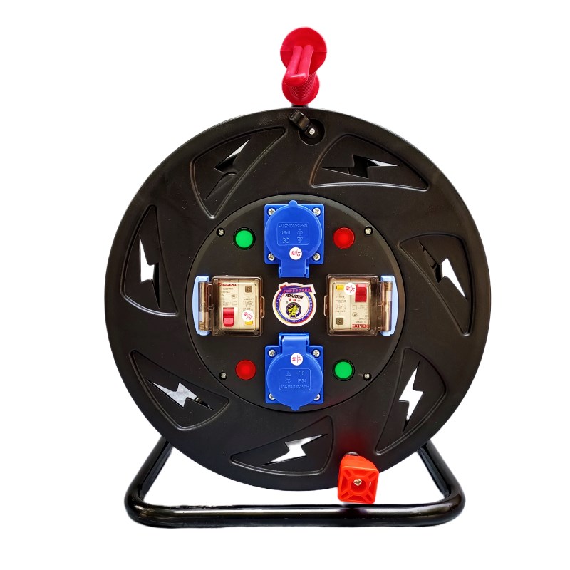 220V一机一闸防雨电缆盘电源接线盘双漏报双控双插座拖线盘卷线轴