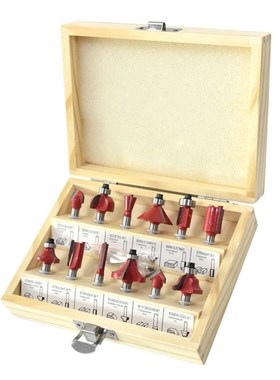 12pcs木工铣刀套装木板异型修边雕刻工具跨境机用合金铣刀盒