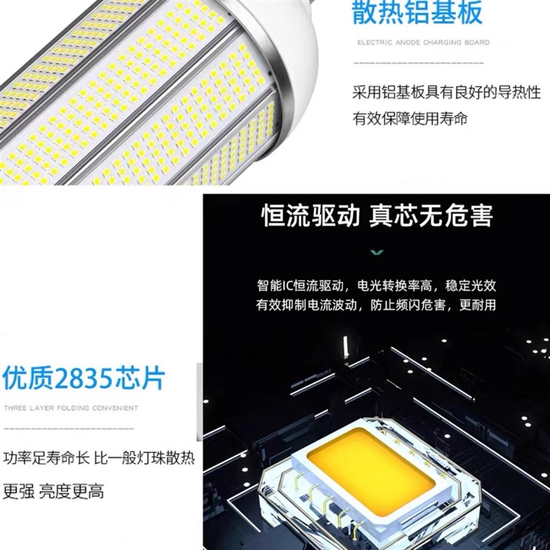 大功率灯e27螺口led节能家用超亮强光工地厂房车间照明灯泡炮100W