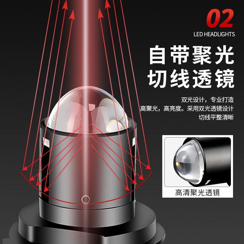 适用于DK150铃木DK125改装配件LED透镜大灯摩托车前大灯聚光灯泡