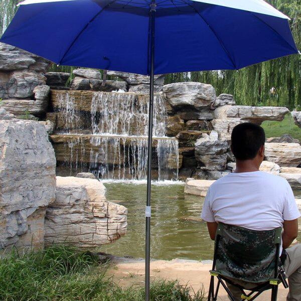 短节万向双层钓鱼伞大钓伞台钓渔伞三折叠防风晒雨伞遮阳加厚地插