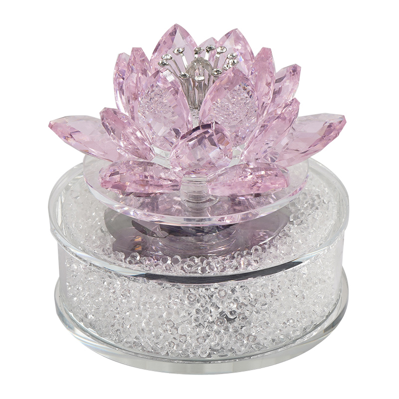 汽车香薰新款太阳能车载水晶莲花女士高K档车内装饰品持久淡香摆