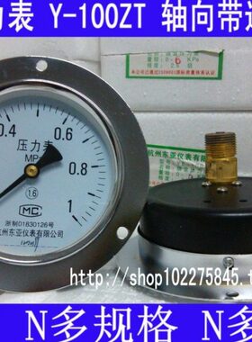Y-150ZT轴向带边压力表0-16MPA 水压表 油压表 气压表 东亚仪表