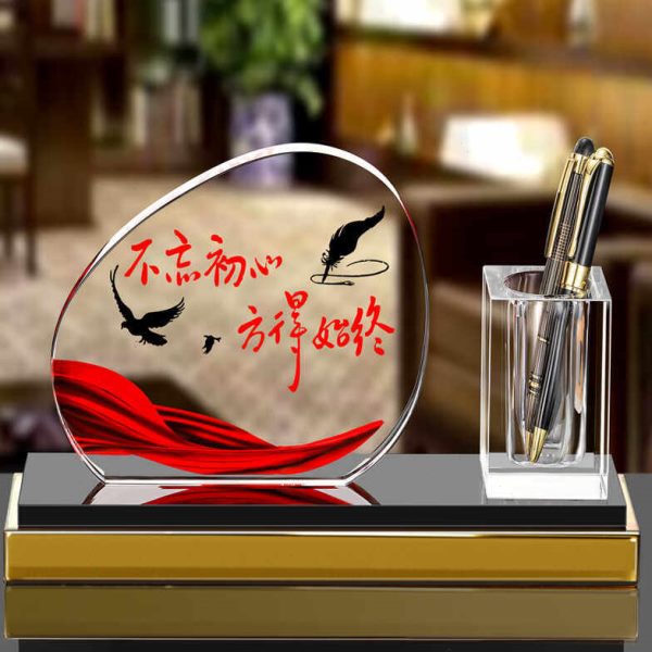 创意水晶笔筒时尚可爱定制公司活动礼品纪念品个性简约刻字logo
