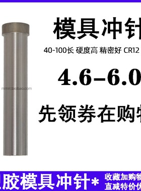 模具SKD11冲针 冲头T冲冲子打孔4.6 4.7 4.8 4.9 5.0 5.2 5.5 6.0