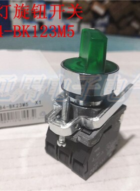 带灯旋钮开关 XB4-BK123M5  两档选择开关 短柄 绿色 开孔22mm