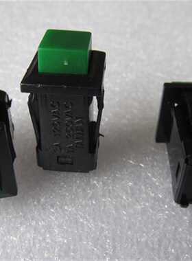 DS429进口台湾产方形自锁开 关2脚绿色按键带锁电源开 关
