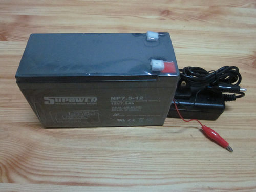 12V7.5A蓄电池/电瓶/12V铅酸蓄电池/加12V电瓶加13.8V1A充电器