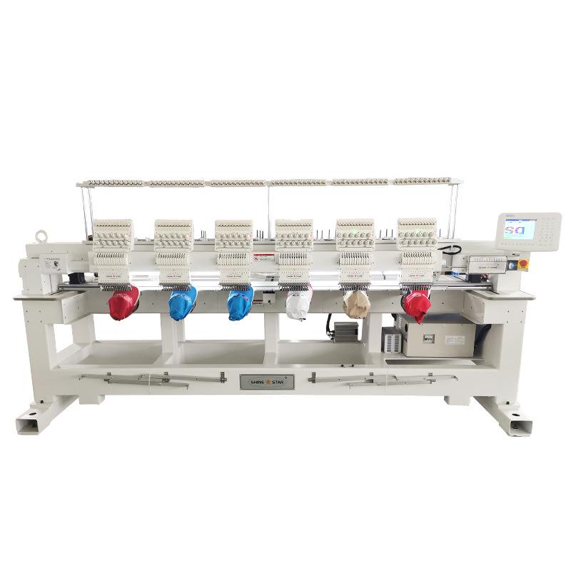 合肥六头电脑绣花机，多功能，窗帘帽子成衣鞋子包包刺绣