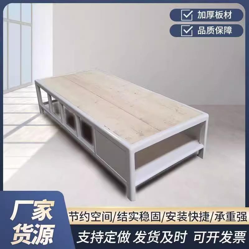 看守所加厚钢架床监狱钢制铁艺单人单层床监舍劳教所铁架床