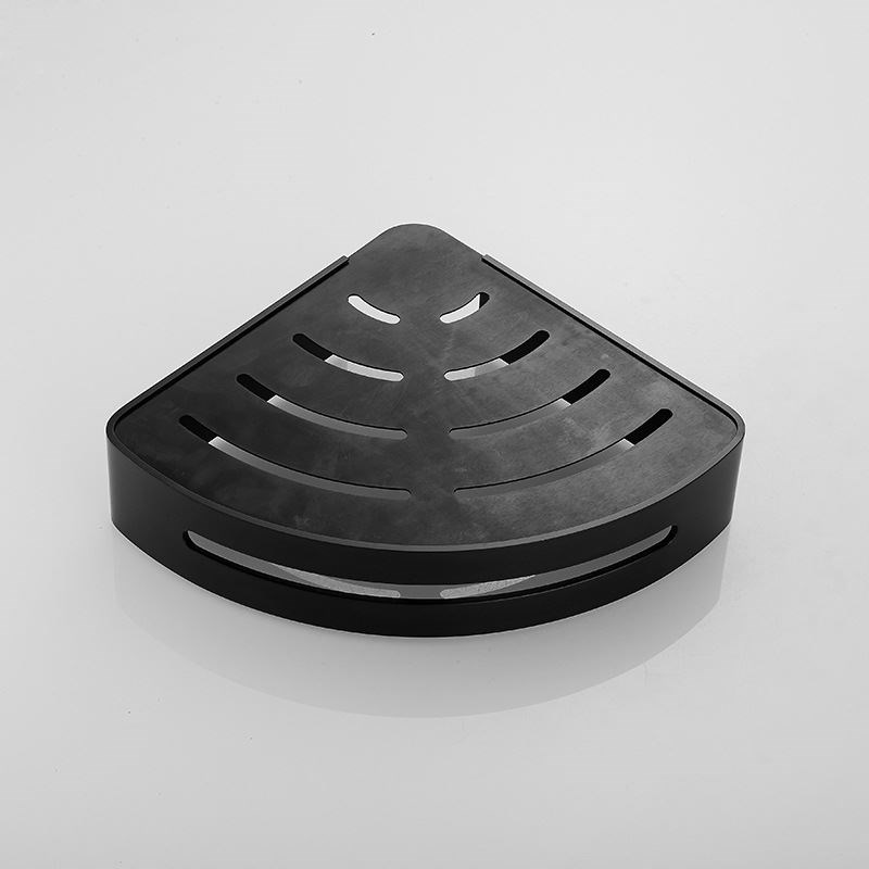 免打孔太空铝三角架卫生间转角置物架壁挂浴O室三角篮黑色五金挂