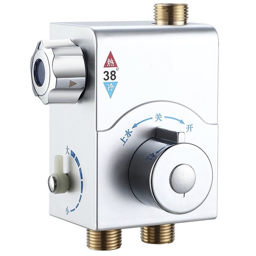 四阳能恒温阀淋浴l开关冷热恒温混水阀热水器恒温阀明装防冻