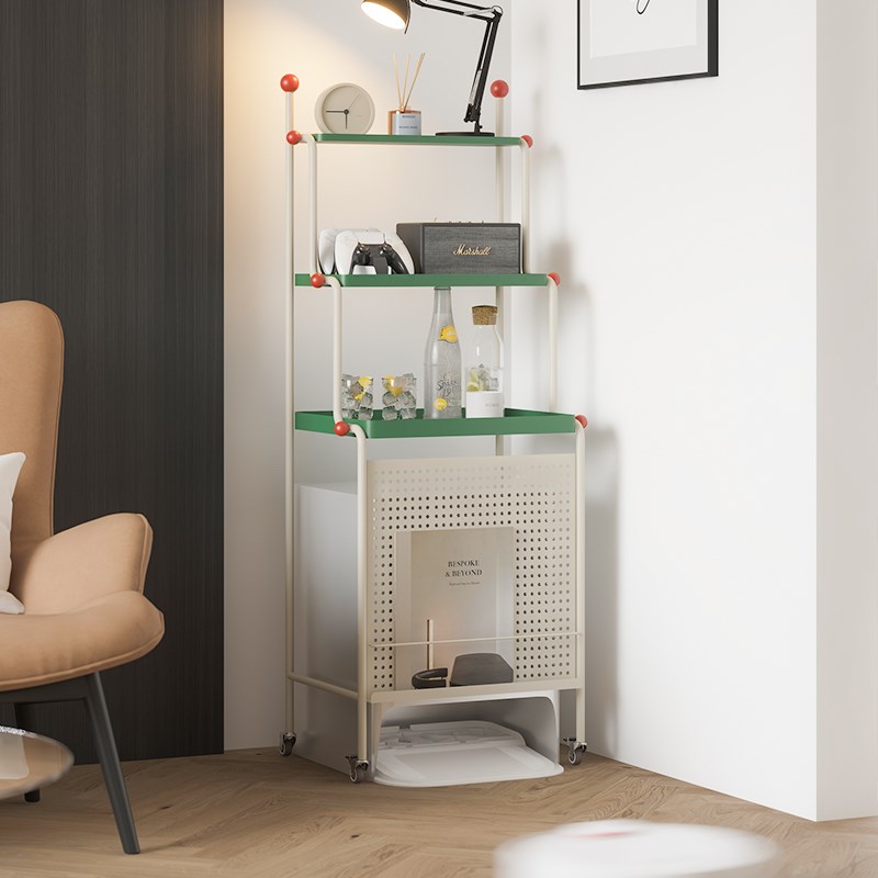 顾得石头c扫地机器人上方置物架带轮子收纳柜追觅边几云鲸