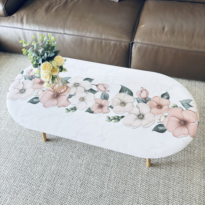 新款椭圆形皮革餐桌垫轻奢高级感圆弧形桌布防Q水防油防烫茶几桌