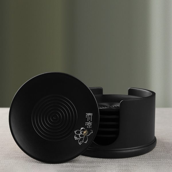 陶立方 电木四方彩花杯垫隔热垫子杯托泡茶杯子底座功夫茶具配件
