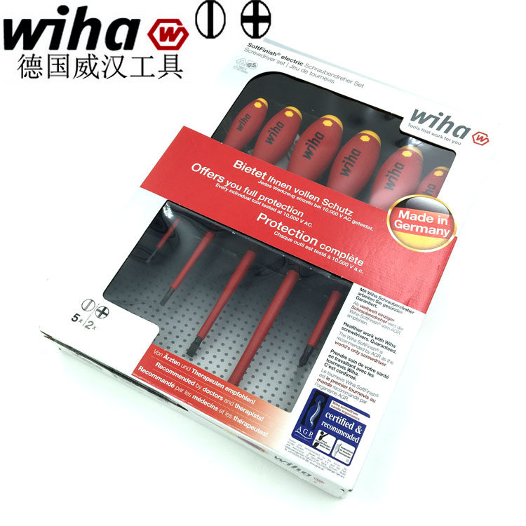 德国wiha威汉进口电工绝缘一字 十字螺丝刀 测电笔螺丝起子00834