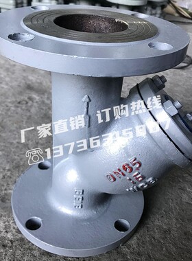 高温管道铸钢Y型法兰过滤器GL41-16C碳钢DN50不锈钢过滤网Y型阀门