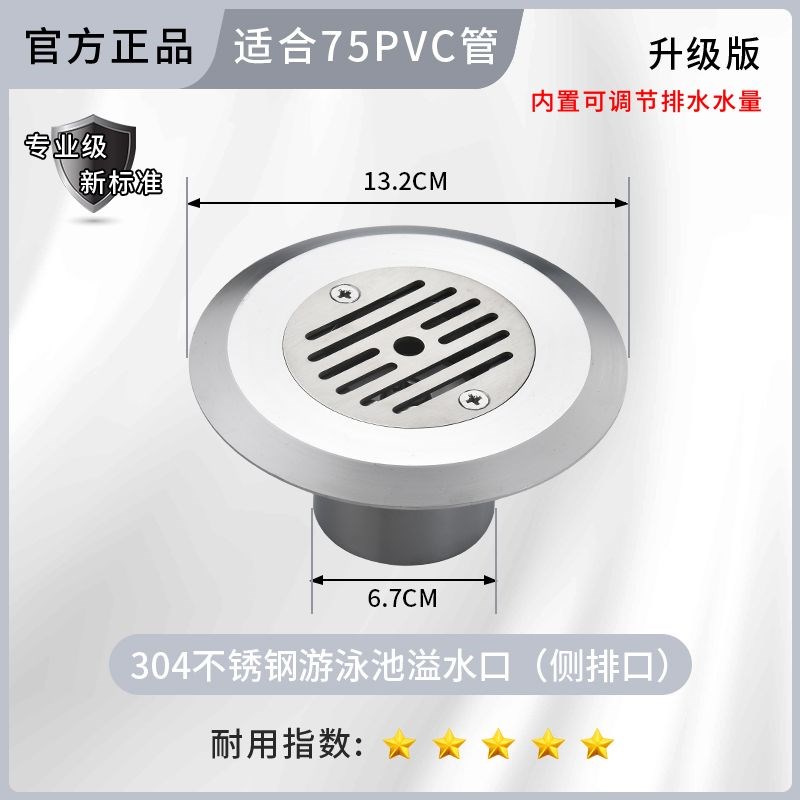游泳池装饰盖直插式温p泉池给水口布水口不锈钢回水口出水口溢水