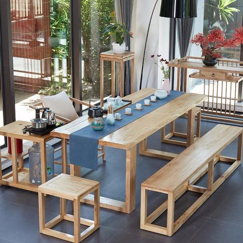 阳台实木茶桌椅组合现代简约小茶台小户型桌新中式茶几禅意泡茶桌