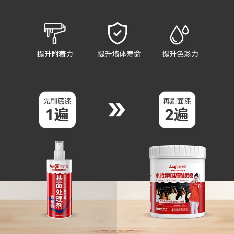 永安固家用电视背景墙黑板漆磁性黑板专用M漆黑色艺术漆水性涂料