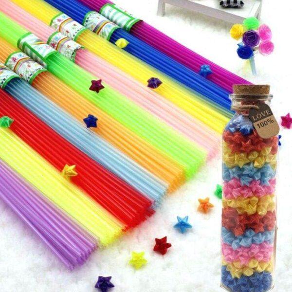 折星星软管创意手工星星管塑料管叠玫瑰花五角星幸运星夜光管子..