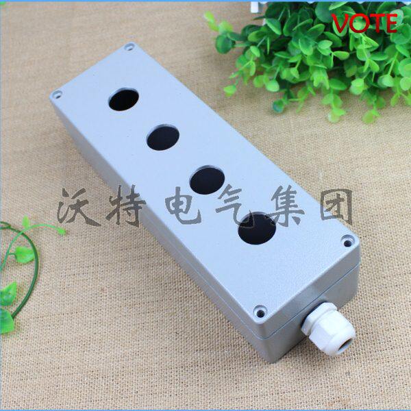 BX4铝金属4孔按钮盒250*80*64按钮开关盒子四孔防水接线盒控制盒
