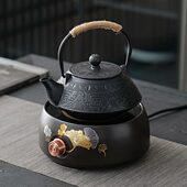 电陶炉铁壶煮茶壶烧水壶泡茶专用电陶炉老式 铸铁茶壶围炉煮茶