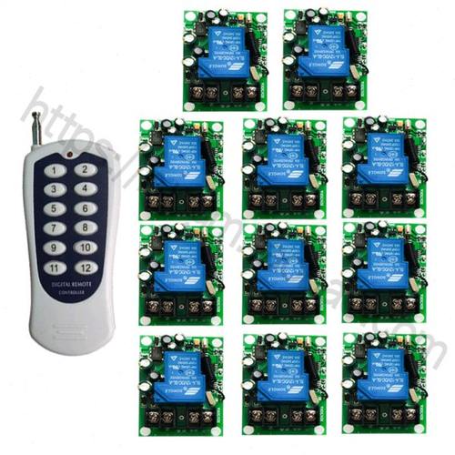 220V11路30A无线遥控开关大功率一拖11路分体灯具水泵控制器3000W