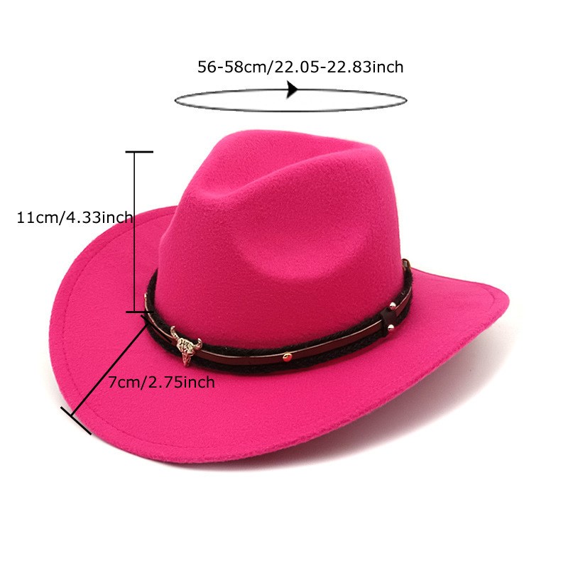 西部牛仔帽藏式毡帽翘边礼帽欧美男新款牛头草原T高原民族风户外