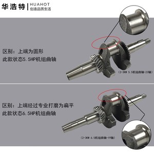 汽油发电机配件2/3KW6.5kw5.5/6.5HP 188f190F机组曲轴19轴23轴