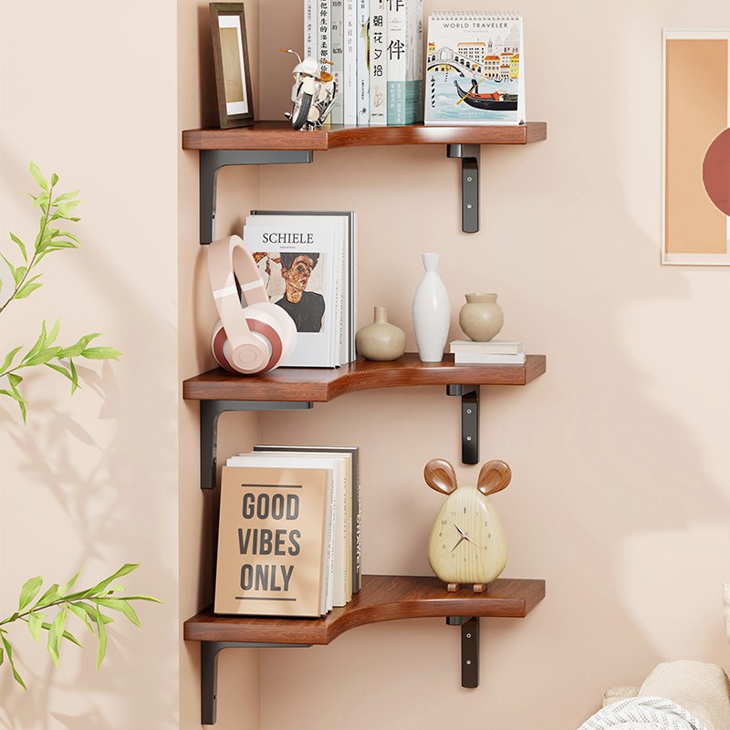 墙角置物架拐角书架多层卧室转角三角架多功能壁挂式小摆件展示架