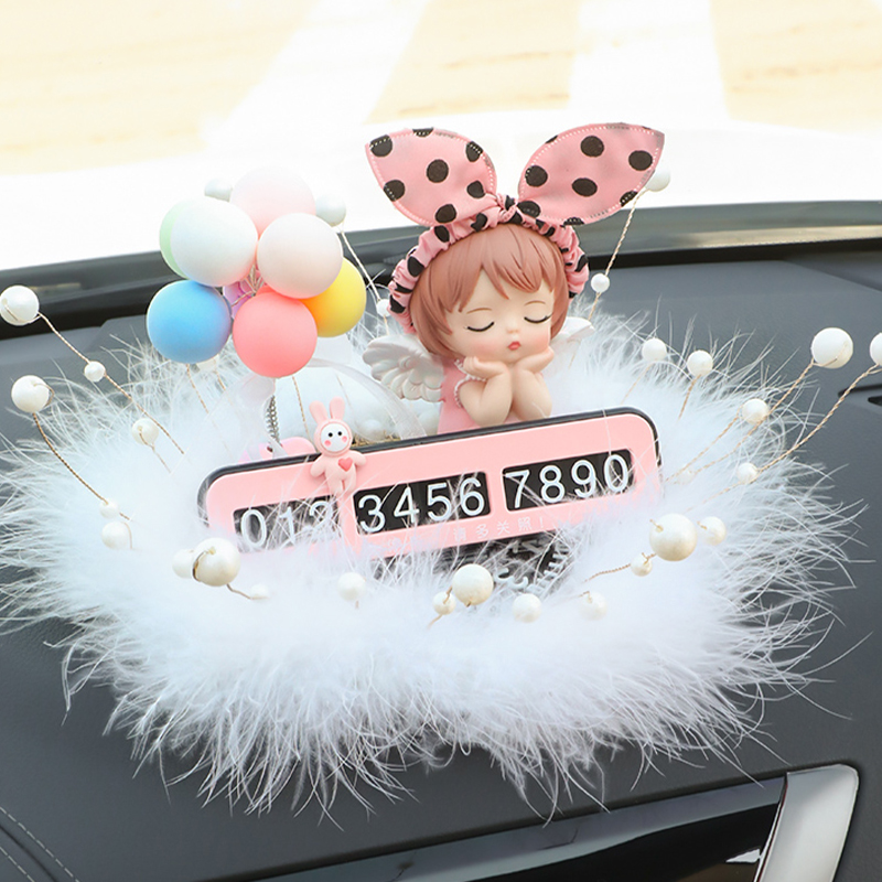 汽车电话号码摆件女神款挪车牌可爱临时停车牌创意个性移车卡