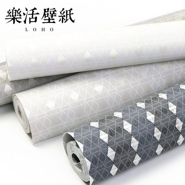 北欧几何图案格子无纺布条纹网格灰色墙纸卧室客厅背景壁纸高级感