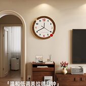 客厅创意挂钟美拉德钟表高级感2024新款 网红挂墙时钟现代简约挂表