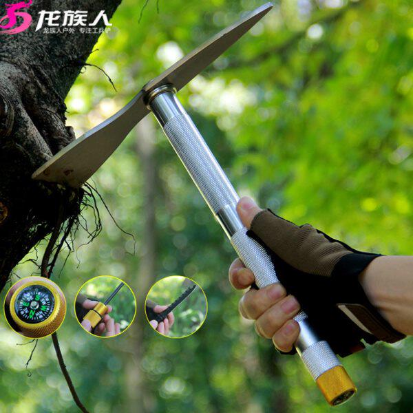 工兵镐锄头多功能钓鱼铲子专用便携式折叠小号洋镐户外铁锹工兵铲