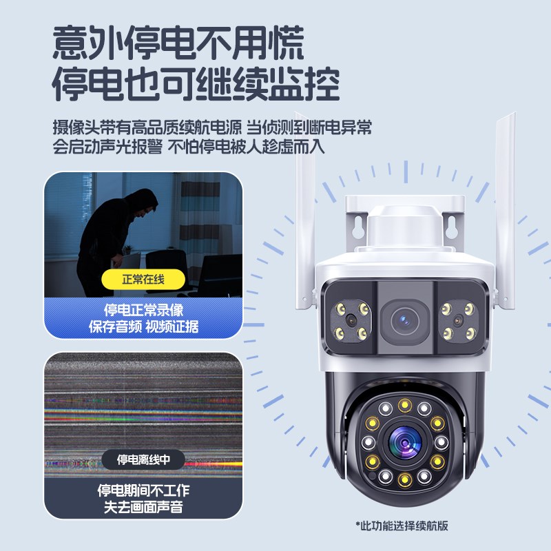 摄像头监控器免流量家用手机远程360度无死角室外防水超清无线4G