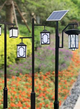 太阳能庭院灯户外防水3米双单头仿古路灯led小区公园复古景观灯笼