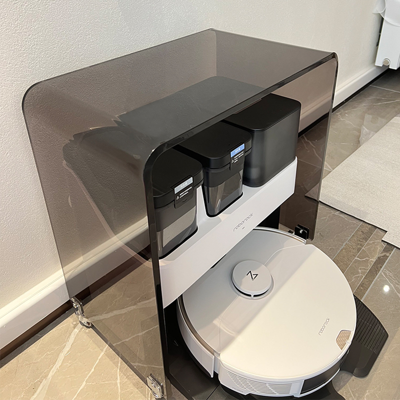 黑透扫地机器人亚克力置物架边几适配云鲸科沃斯X1石头追觅带轮