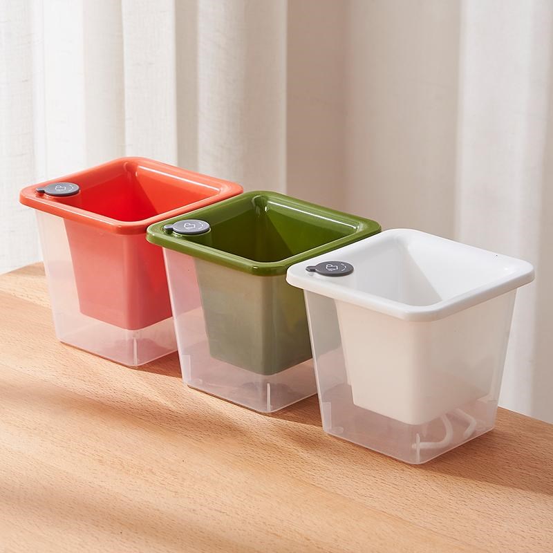 正方形迷你花盆阳台种菜盆草莓盆蔬菜种植专用箱窗台办公桌懒人盆