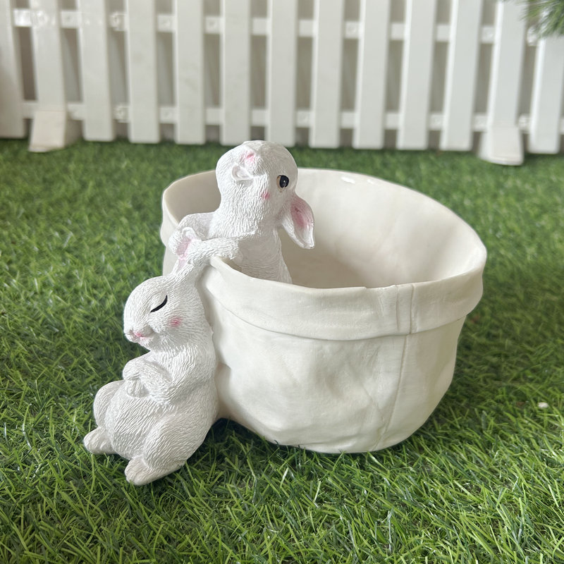 复活节兔子盆栽摆件北欧风