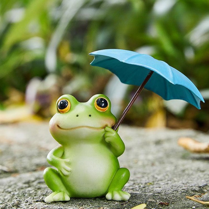 2024可爱青蛙摆件系情绪稳定工位桌F面解压花盆造景车载装饰品包