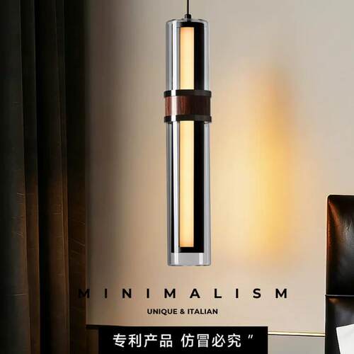 意式极简床头吊灯长条简约轻奢高级感卧室床头灯创意个性吧台吊灯