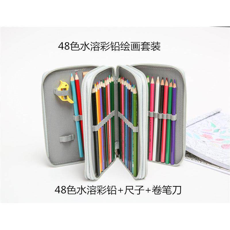 直销48色水溶性彩铅笔袋绘画涂鸦填色套装儿童生日礼品小学生