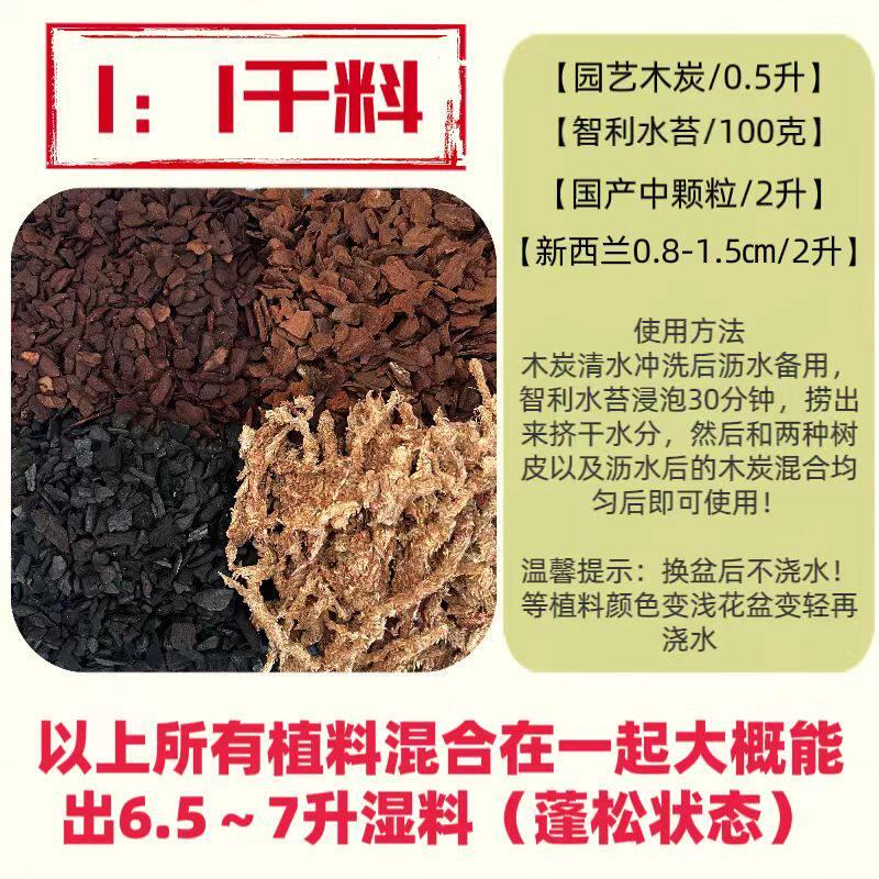 干水苔新西兰树皮木炭搭配混合兰花专用基质适合蝴蝶兰肉质根植物