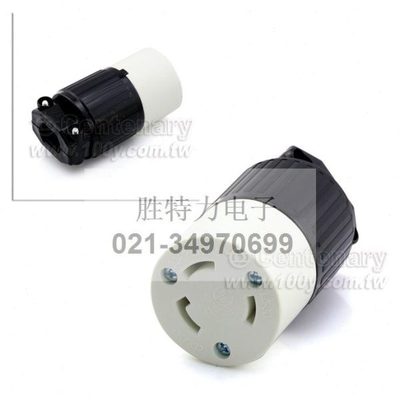 LK-7332 台湾隆光LKEW L6-30C 户外接线插座 美规工业防脱落插座